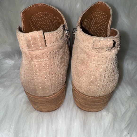 Franco Sarto Tan Ankle Booties with Perforated Design - Picture 3 of 9